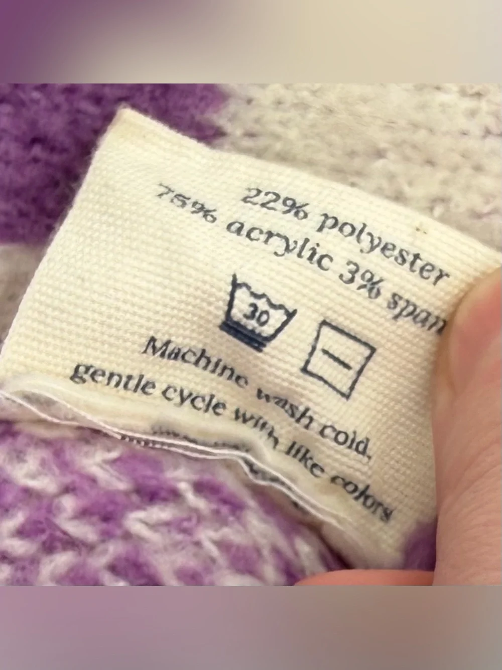 Little Beast Meet the Parents Dog Sweater Purple and White Check Size S